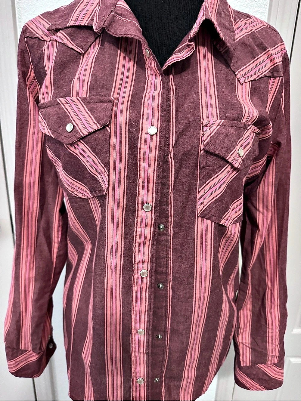 Wrangler women's Striped Western Shirt in Purple & Pink